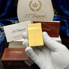 S.T. Dupont Ligne 2 (2 Lỗ) - Bọc Vàng 20 Microns - Thiết Kế Trơn Classic Sang Trọng DPH83