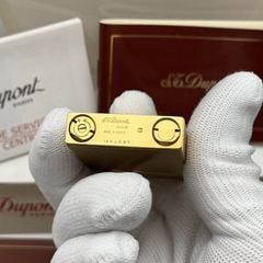 S.T. Dupont Ligne 2 (2 Lỗ) - Bọc Vàng 20 Microns - Thiết Kế Trơn Classic Sang Trọng DPH83