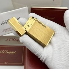 S.T. Dupont Ligne 2 (2 Lỗ) - Bọc Vàng 20 Microns - Thiết Kế Trơn Classic Sang Trọng DPH83