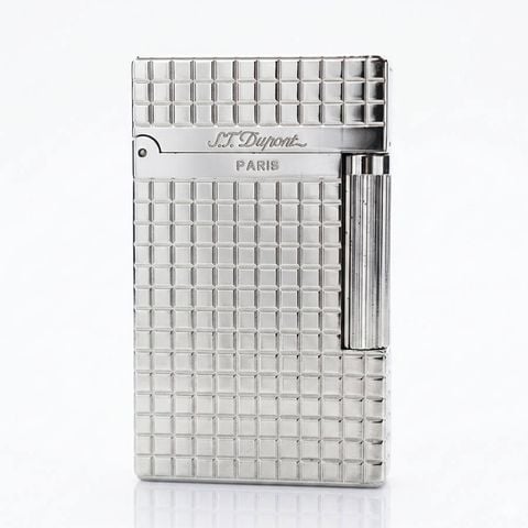 Bật lửa Dupont trắng kẻ vuông trắng D138