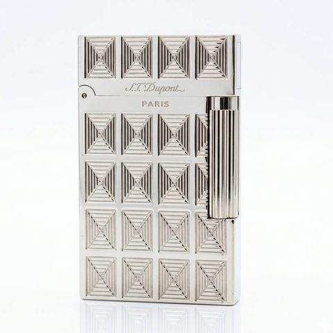 Bật lửa Dupont ô vuông nổi màu vàng D59