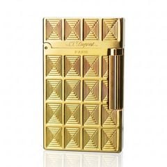 Bật lửa Dupont ô vuông nổi màu vàng D59