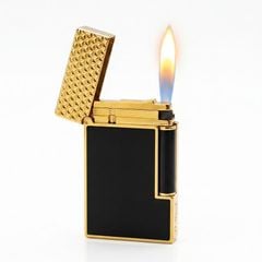 Bật lửa ST Dupont sơn mài đen nắp hoa văn tam giác D232