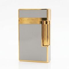 Bật lửa ST Dupont sơn mài trắng viền mạ vàng D135