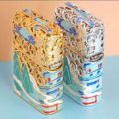Zippo Bọc Lưới Mạ Vàng Chủ Đề Chúa Sơn Lâm Rời Núi ZN189
