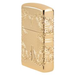 Zippo Lucky Clover Design Armor Luxury High Polish Gold Plate Z23