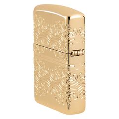 Zippo Lucky Clover Design Armor Luxury High Polish Gold Plate Z23