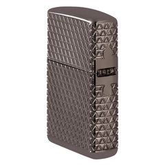 Zippo Diamond Pattern Design Multicut Crystal Attached Armor Luxury Black Ice Z105