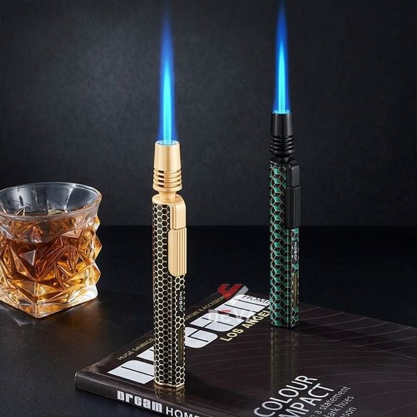 Bật lửa gas Jobon khò 1 tia cán dài tích hợp ô cửa quan sát gas ZB 215