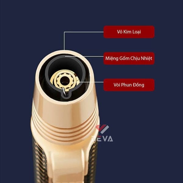 Bật lửa gas Jobon khò 1 tia cán dài tích hợp ô cửa quan sát gas ZB 215
