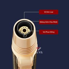 Bật lửa gas Jobon khò 1 tia cán dài tích hợp ô cửa quan sát gas ZB 215