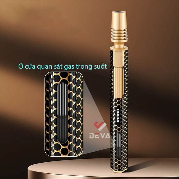 Bật lửa gas Jobon khò 1 tia cán dài tích hợp ô cửa quan sát gas ZB 215