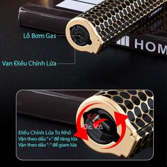 Bật lửa gas Jobon khò 1 tia cán dài tích hợp ô cửa quan sát gas ZB 215