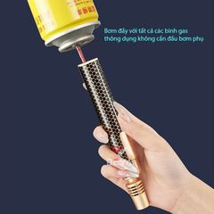 Bật lửa gas Jobon khò 1 tia cán dài tích hợp ô cửa quan sát gas ZB 215
