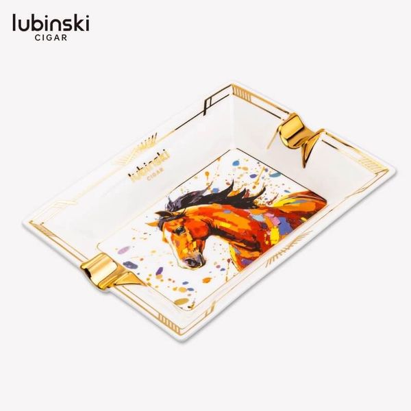 Gạt tàn xì gà 2 điếu Lubinski YJA 20053 – Họa tiết Vân Ngựa 2026