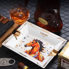 Gạt tàn xì gà 2 điếu Lubinski YJA 20053 – Họa tiết Vân Ngựa 2026