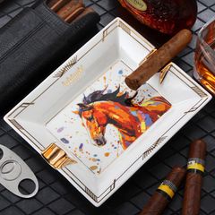 Gạt tàn xì gà 2 điếu Lubinski YJA 20053 – Họa tiết Vân Ngựa 2026