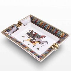 Gạt tàn 2 điếu sứ hoa văn hình ngựa AS 300