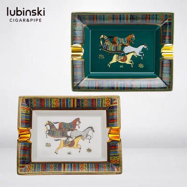 Gạt tàn 2 điếu sứ hoa văn hình ngựa AS 300