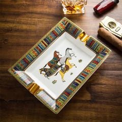 Gạt tàn 2 điếu sứ hoa văn hình ngựa AS 300