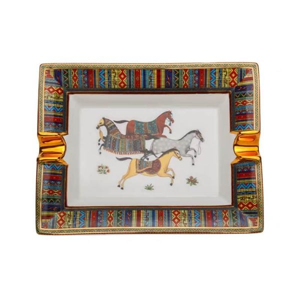 Gạt tàn 2 điếu sứ hoa văn hình ngựa AS 300