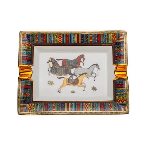 Gạt tàn 2 điếu sứ hoa văn hình ngựa AS 300