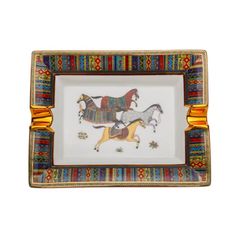 Gạt tàn 2 điếu sứ hoa văn hình ngựa AS 300