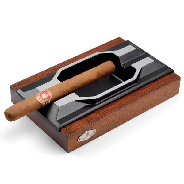 Gạt tàn gỗ 2 điếu cho Cigar cao cấp Lubinski  LB 070