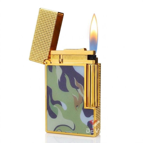 Dupont Hồng Kông Sơn Mài Hoa Văn Nguỵ Trang Camo Ngọn Lửa D206