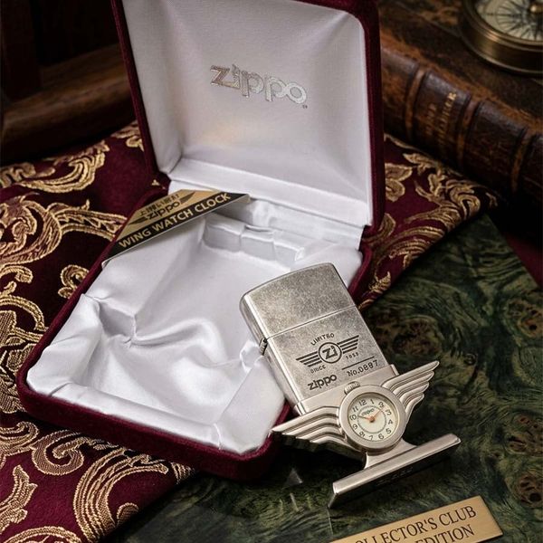 Set Bật Lửa Zippo Để Bàn Kèm Đồng Hồ - Tuyệt Tác Decor Sang Trọng – Đẳng Cấp Nhà Sưu Tầm C104