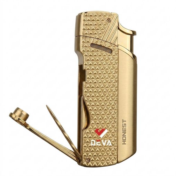Bật lửa chính hãng Honest khò 1 tia kèm đục và xiên Cigar BCZ 847