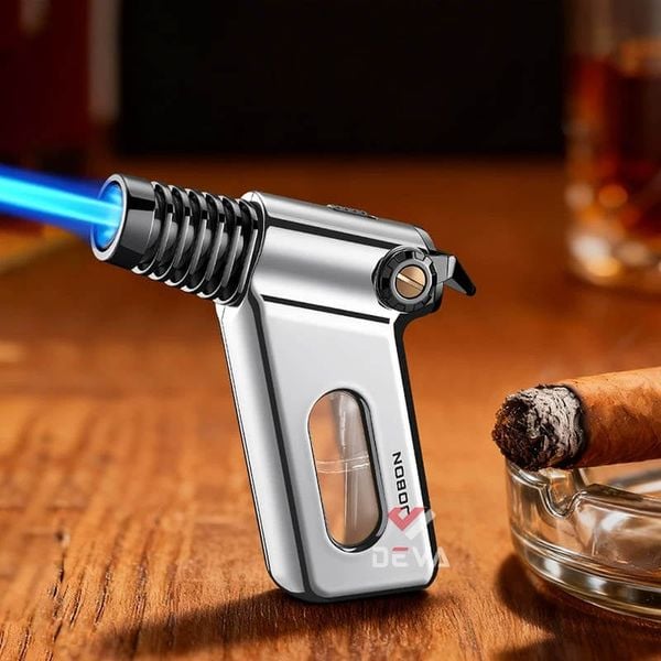 Bật lửa Jobon khò 1 tia bình chứa trong suốt kèm khóa gas ZB-216