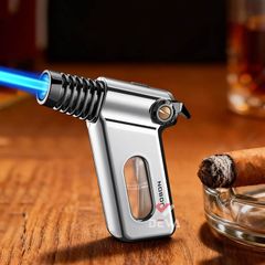 Bật lửa Jobon khò 1 tia bình chứa trong suốt kèm khóa gas ZB-216