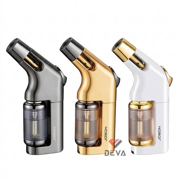 Bật lửa gas Jobon khò 1 tia kèm đục Cigar chuyên dụng có bình chứa ga lộ thiên ZB 513