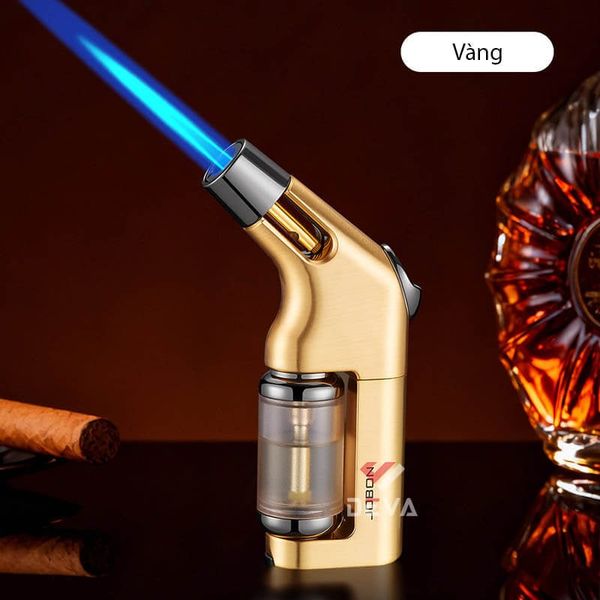 Bật lửa gas Jobon khò 1 tia kèm đục Cigar chuyên dụng có bình chứa ga lộ thiên ZB 513