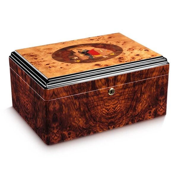 Hộp Giữ Ẩm Xì Gà (Humidor) Gỗ Tuyết Tùng Vân Nu Cao Cấp RA 925