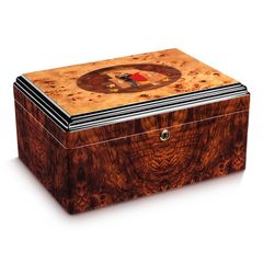 Hộp Giữ Ẩm Xì Gà (Humidor) Gỗ Tuyết Tùng Vân Nu Cao Cấp RA 925
