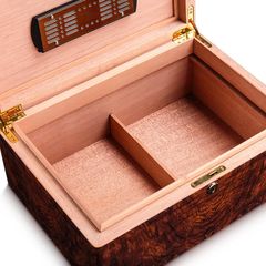Hộp Giữ Ẩm Xì Gà (Humidor) Gỗ Tuyết Tùng Vân Nu Cao Cấp RA 925