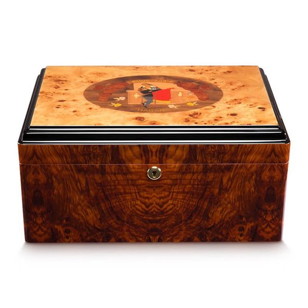 Hộp Giữ Ẩm Xì Gà (Humidor) Gỗ Tuyết Tùng Vân Nu Cao Cấp RA 925