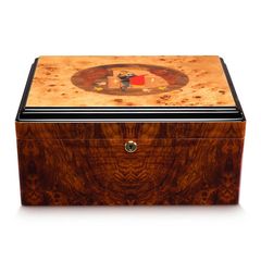 Hộp Giữ Ẩm Xì Gà (Humidor) Gỗ Tuyết Tùng Vân Nu Cao Cấp RA 925
