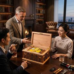 Hộp ủ bảo quản cigar Lubinski kiến trúc cổ điển YJA 60045