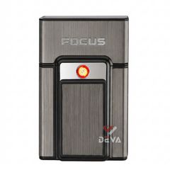 Hộp đựng thuốc lá Focus nguyên bao 20 điếu loại 6.5mm kèm bật lửa điện nhiệt JD YH071