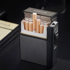 Hộp đựng thuốc  Focus 20 điếu 6.5mm kèm bật lửa JD YH035