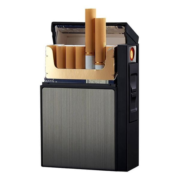 Hộp đựng thuốc  Focus 20 điếu 6.5mm kèm bật lửa JD YH035