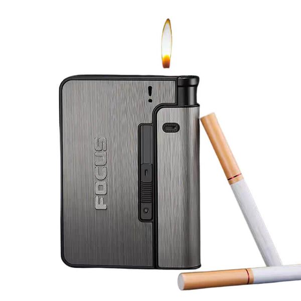 Hộp đựng thuốc lá Focus chứa 10 điếu thuốc loại 6.5mm kèm bật lửa JD-YH001