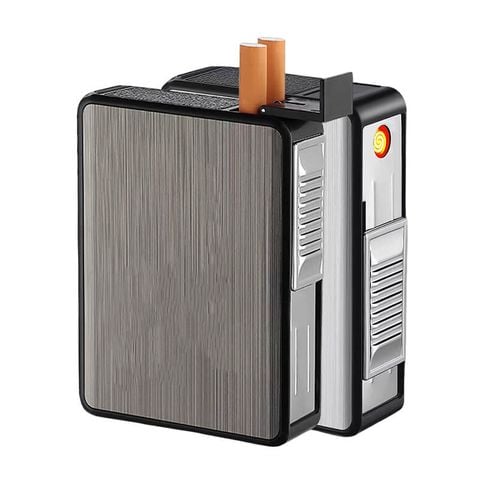 Hộp đựng thuốc lá Focus chứa 20 điếu loại 6.5mm kèm bật lửa điện nhiệt JD-YH065