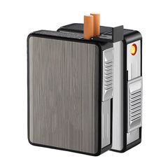 Hộp đựng thuốc lá Focus chứa 20 điếu loại 6.5mm kèm bật lửa điện nhiệt JD YH065