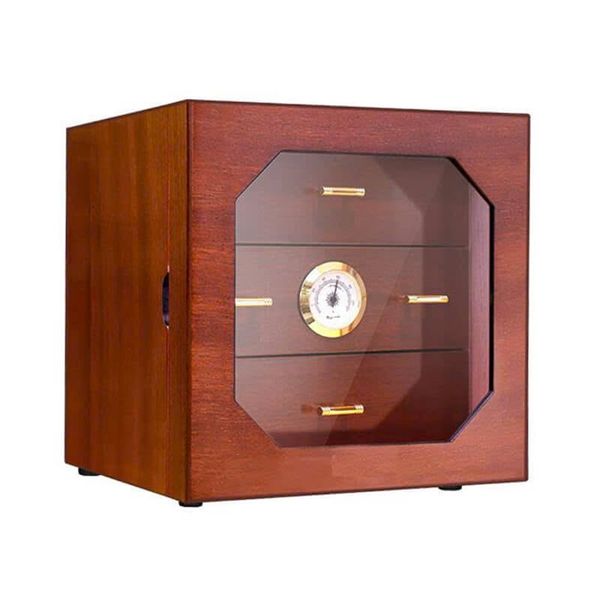 Hộp giữ ẩm Xì gà 60 điếu 3 ngăn có đồng hồ H007