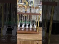 Set 10 Ống đựng Ủ Cigar Thủy Tinh Cao Cấp Có Giá Kệ OTT-video