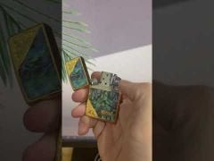 Zippo Khảm Trai Hoa Văn Góc Chéo ZN29-video